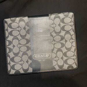 Coach Signature Black and Gray Tablet Case